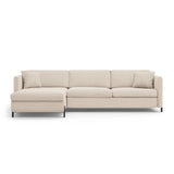 Gloria 5-Sitzer Ecksofa mit Schlaffunktion und Bettkasten, Linke Seite, aus Samt oder Strukturstoff, 286x170 cm von Micadoni – Bild 1