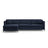 Gloria 5-Sitzer Ecksofa mit Schlaffunktion und Bettkasten, Linke Seite, aus Strukturierter Stoff in Blau (Bjorn 86), 286x170 cm von Micadoni – Bild 1