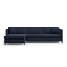 Gloria 5-Sitzer Ecksofa mit Schlaffunktion und Bettkasten, Linke Seite, aus Strukturierter Stoff in Blau (Bjorn 86), 286x170 cm von Micadoni – Bild 1