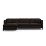 Gloria 5-Sitzer Ecksofa mit Schlaffunktion und Bettkasten, Linke Seite, aus Strukturierter Stoff in Dunkelgrau (Bjorn 16), 286x170 cm von Micadoni – Bild 1