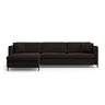 Gloria 5-Sitzer Ecksofa mit Schlaffunktion und Bettkasten, Linke Seite, aus Strukturierter Stoff in Dunkelgrau (Bjorn 16), 286x170 cm von Micadoni – Bild 1