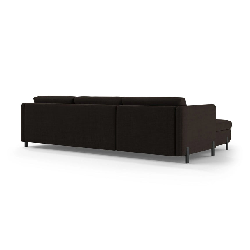 Gloria 5-Sitzer Ecksofa mit Schlaffunktion und Bettkasten, Linke Seite, aus Strukturierter Stoff in Dunkelgrau (Bjorn 16), 286x170 cm von Micadoni – Bild 4
