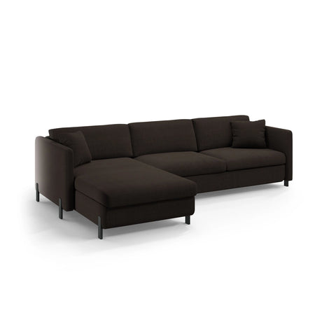 Gloria 5-Sitzer Ecksofa mit Schlaffunktion und Bettkasten, Linke Seite, aus Strukturierter Stoff in Dunkelgrau (Bjorn 16), 286x170 cm von Micadoni – Bild 5