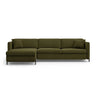 Gloria 5-Sitzer Ecksofa mit Schlaffunktion und Bettkasten, Linke Seite, aus Strukturierter Stoff in Grün (Bjorn 77), 286x170 cm von Micadoni – Bild 1