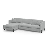 Gloria 5-Sitzer Ecksofa mit Schlaffunktion und Bettkasten, Linke Seite, aus Strukturierter Stoff in Hellgrau (Bjorn 06), 286x170 cm von Micadoni – Bild 3