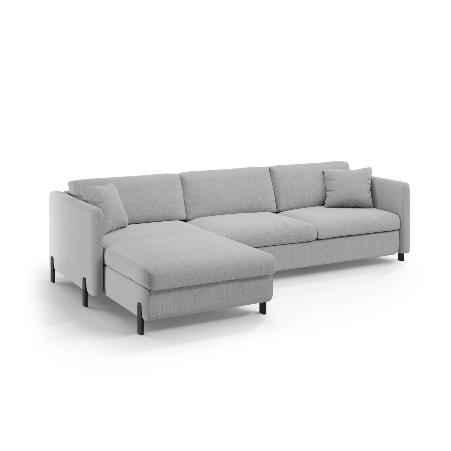 Gloria 5-Sitzer Ecksofa mit Schlaffunktion und Bettkasten, Linke Seite, aus Strukturierter Stoff in Hellgrau (Bjorn 06), 286x170 cm von Micadoni – Bild 5