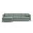Gloria 5-Sitzer Ecksofa mit Schlaffunktion und Bettkasten, Linke Seite, aus Strukturierter Stoff in Mint (Bjorn 71), 286x170 cm von Micadoni – Bild 1