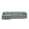 Gloria 5-Sitzer Ecksofa mit Schlaffunktion und Bettkasten, Linke Seite, aus Strukturierter Stoff in Mint (Bjorn 71), 286x170 cm von Micadoni – Bild 1
