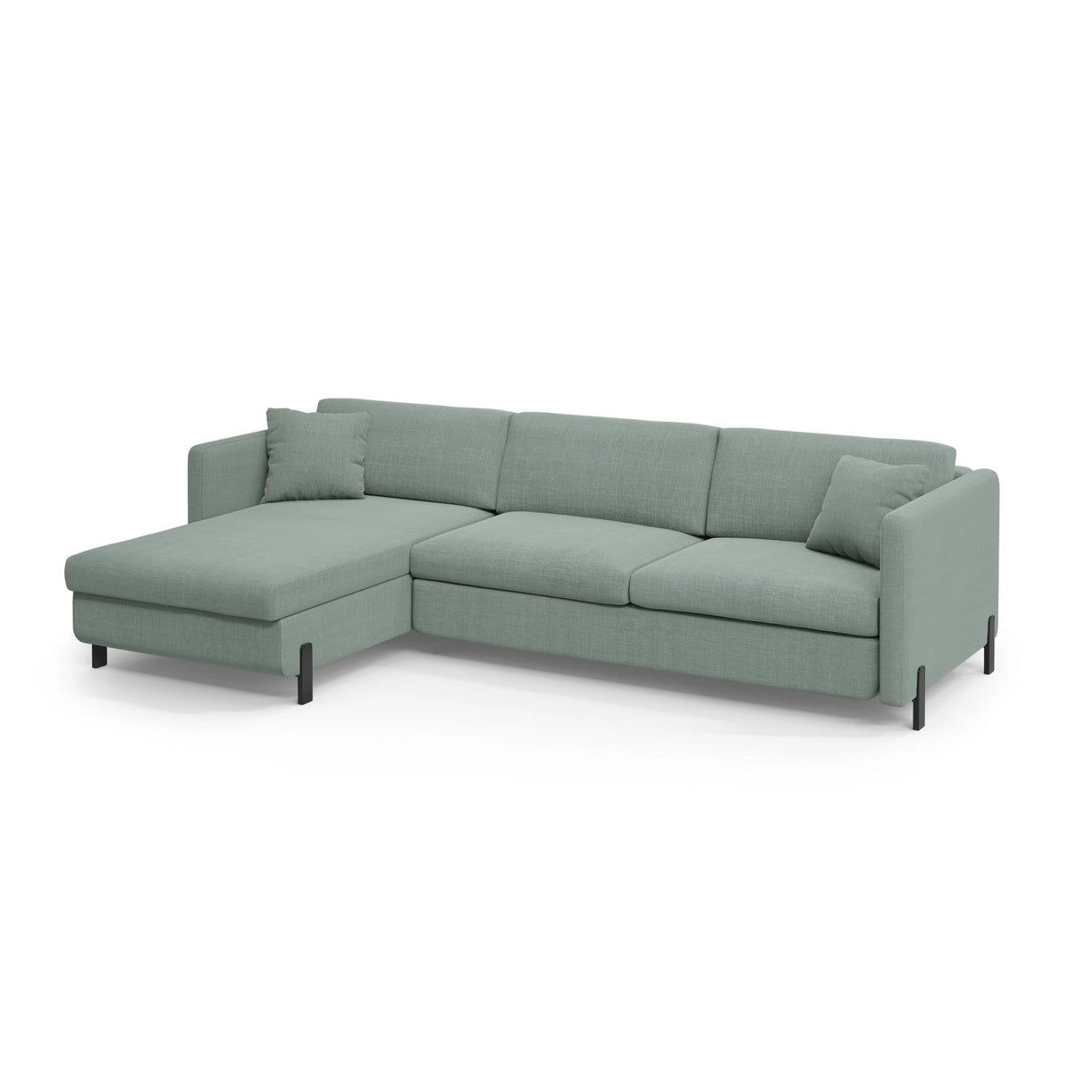 Gloria 5-Sitzer Ecksofa mit Schlaffunktion und Bettkasten, Linke Seite, aus Strukturierter Stoff in Mint (Bjorn 71), 286x170 cm von Micadoni – Bild 3