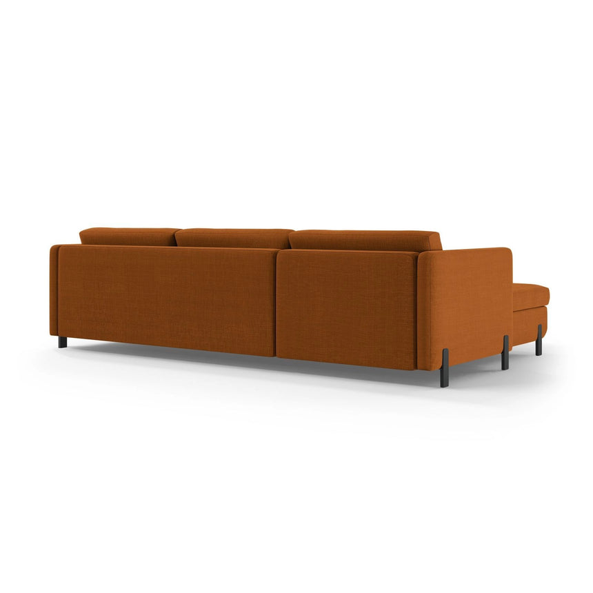 Gloria 5-Sitzer Ecksofa mit Schlaffunktion und Bettkasten, Linke Seite, aus Strukturierter Stoff in Ziegel (Bjorn 42), 286x170 cm von Micadoni – Bild 4