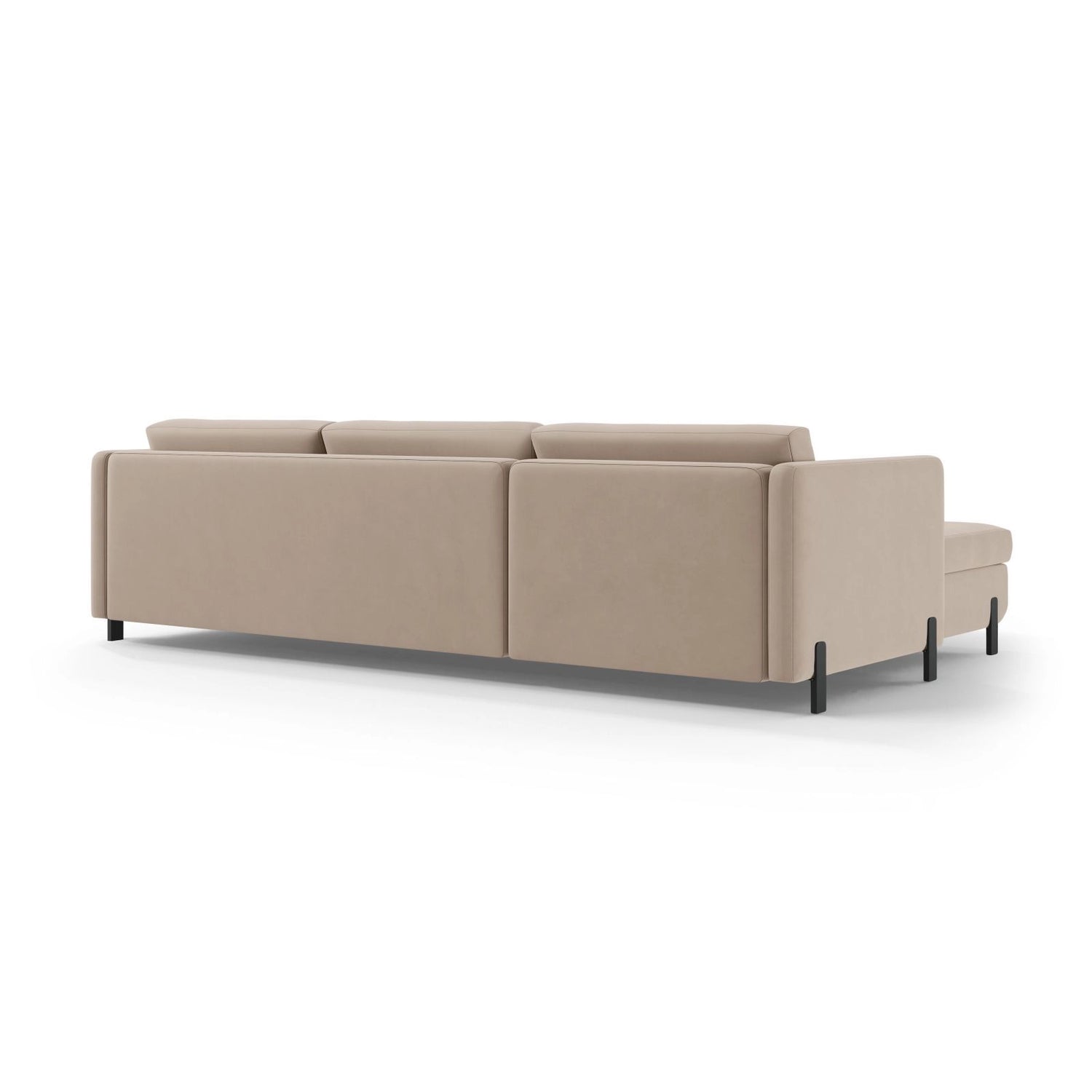 Gloria 5-Sitzer Ecksofa mit Schlaffunktion und Bettkasten, Rechte Seite, aus Samt in Beige (Salvador 1), 286x170 cm von Micadoni – Bild 4
