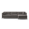 Gloria 5-Sitzer Ecksofa mit Schlaffunktion und Bettkasten, Rechte Seite, aus Samt in Grau (Salvador 17), 286x170 cm von Micadoni – Bild 1