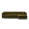 Gloria 5-Sitzer Ecksofa mit Schlaffunktion und Bettkasten, Rechte Seite, aus Samt in Grün (Salvador 8), 286x170 cm von Micadoni – Bild 1