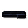 Gloria 5-Sitzer Ecksofa mit Schlaffunktion und Bettkasten, Rechte Seite, aus Samt in Königsblau (Salvador 5), 286x170 cm von Micadoni – Bild 1