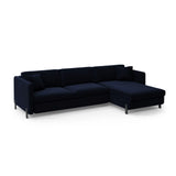 Gloria 5-Sitzer Ecksofa mit Schlaffunktion und Bettkasten, Rechte Seite, aus Samt in Königsblau (Salvador 5), 286x170 cm von Micadoni – Bild 3
