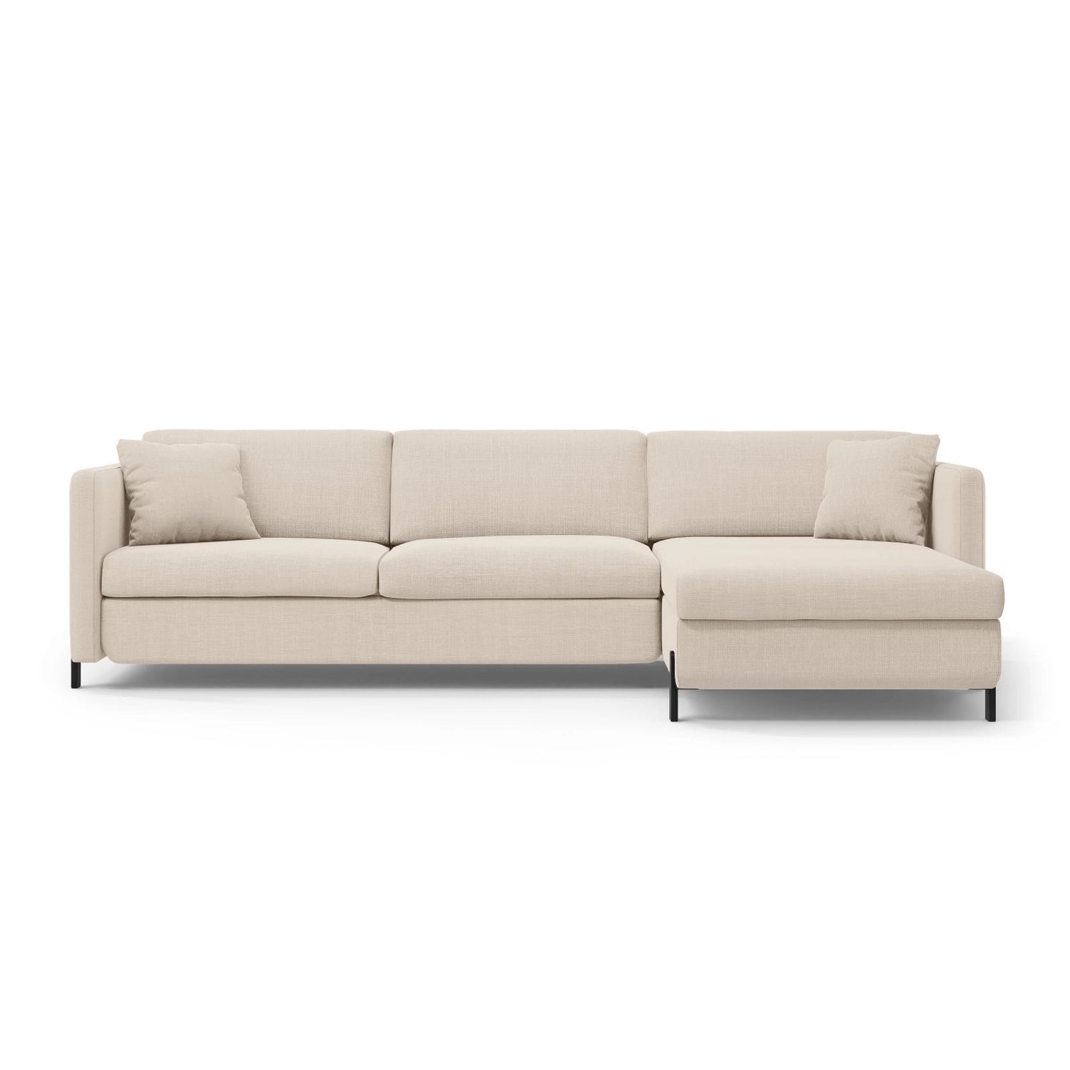 Gloria 5-Sitzer Ecksofa mit Schlaffunktion und Bettkasten, Rechte Seite, aus Samt oder Strukturstoff, 286x170 cm von Micadoni – Bild 1