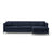 Gloria 5-Sitzer Ecksofa mit Schlaffunktion und Bettkasten, Rechte Seite, aus Strukturierter Stoff in Blau (Bjorn 86), 286x170 cm von Micadoni – Bild 1