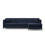 Gloria 5-Sitzer Ecksofa mit Schlaffunktion und Bettkasten, Rechte Seite, aus Strukturierter Stoff in Blau (Bjorn 86), 286x170 cm von Micadoni – Bild 1