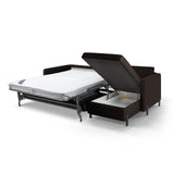 Gloria 5-Sitzer Ecksofa mit Schlaffunktion und Bettkasten, Rechte Seite, aus Strukturierter Stoff in Dunkelgrau (Bjorn 16), 286x170 cm von Micadoni – Bild 2