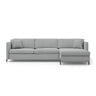 Gloria 5-Sitzer Ecksofa mit Schlaffunktion und Bettkasten, Rechte Seite, aus Strukturierter Stoff in Hellgrau (Bjorn 06), 286x170 cm von Micadoni – Bild 1
