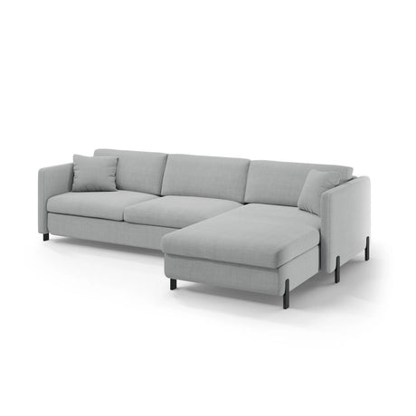 Gloria 5-Sitzer Ecksofa mit Schlaffunktion und Bettkasten, Rechte Seite, aus Strukturierter Stoff in Hellgrau (Bjorn 06), 286x170 cm von Micadoni – Bild 5