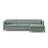 Gloria 5-Sitzer Ecksofa mit Schlaffunktion und Bettkasten, Rechte Seite, aus Strukturierter Stoff in Mint (Bjorn 71), 286x170 cm von Micadoni – Bild 1