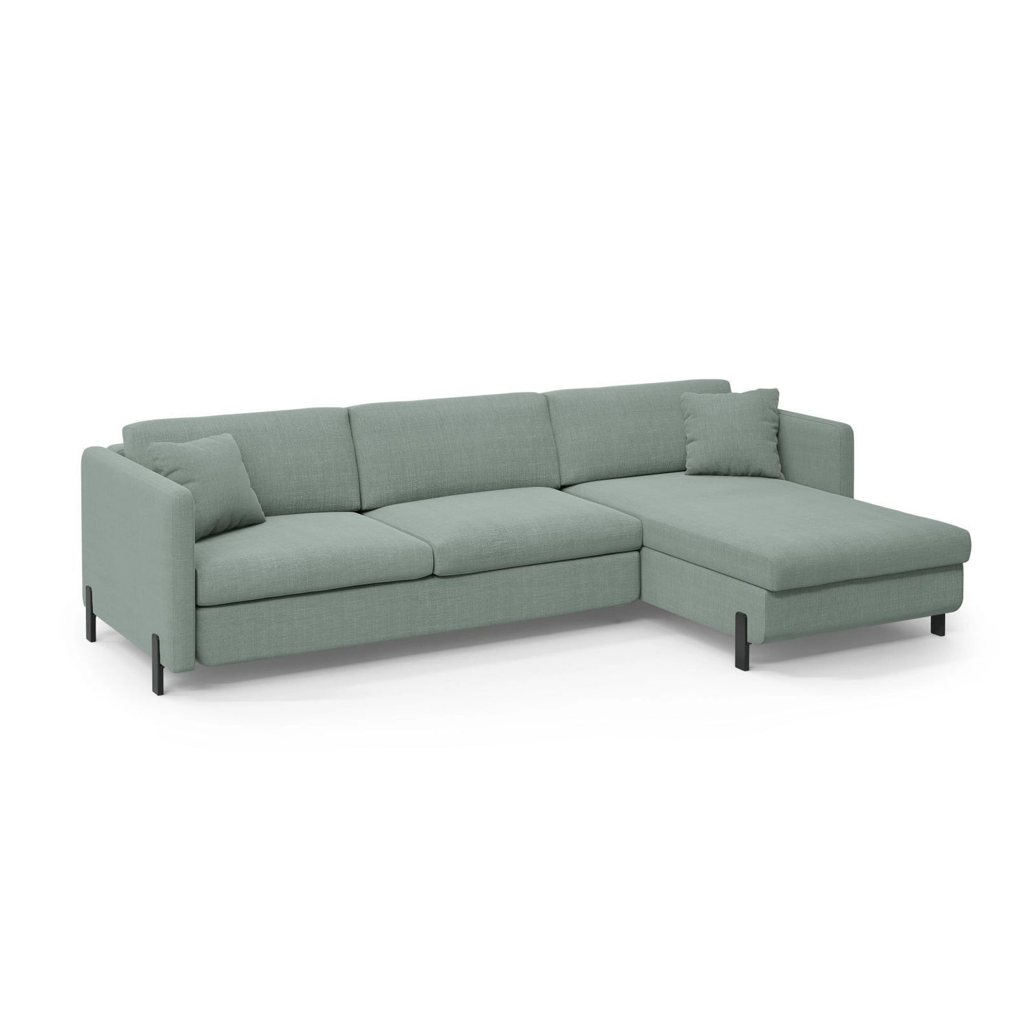Gloria 5-Sitzer Ecksofa mit Schlaffunktion und Bettkasten, Rechte Seite, aus Strukturierter Stoff in Mint (Bjorn 71), 286x170 cm von Micadoni – Bild 3