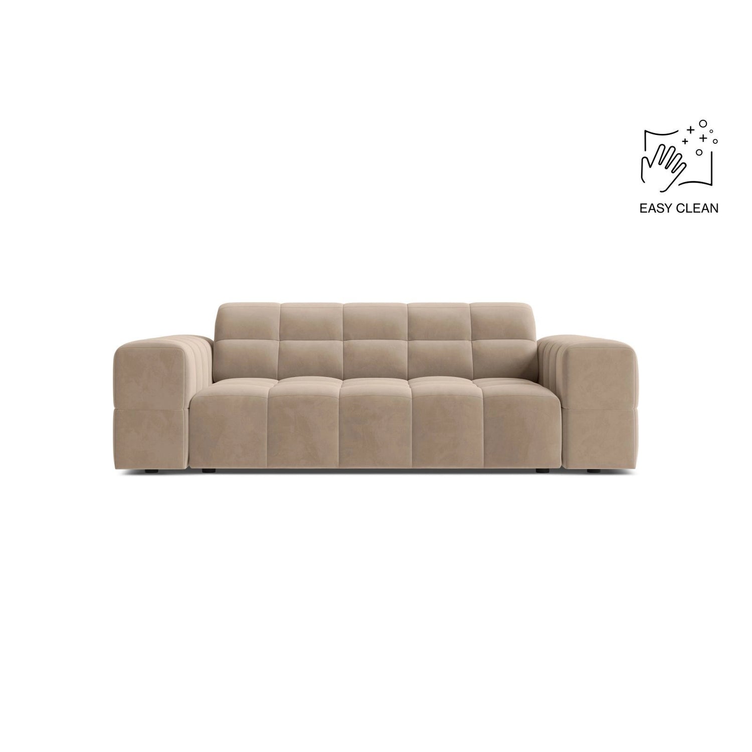 Jennifer 2-Sitzer Sofa aus Samt in Beige (Venus 2928), 178x102 cm von Micadoni – Bild 1