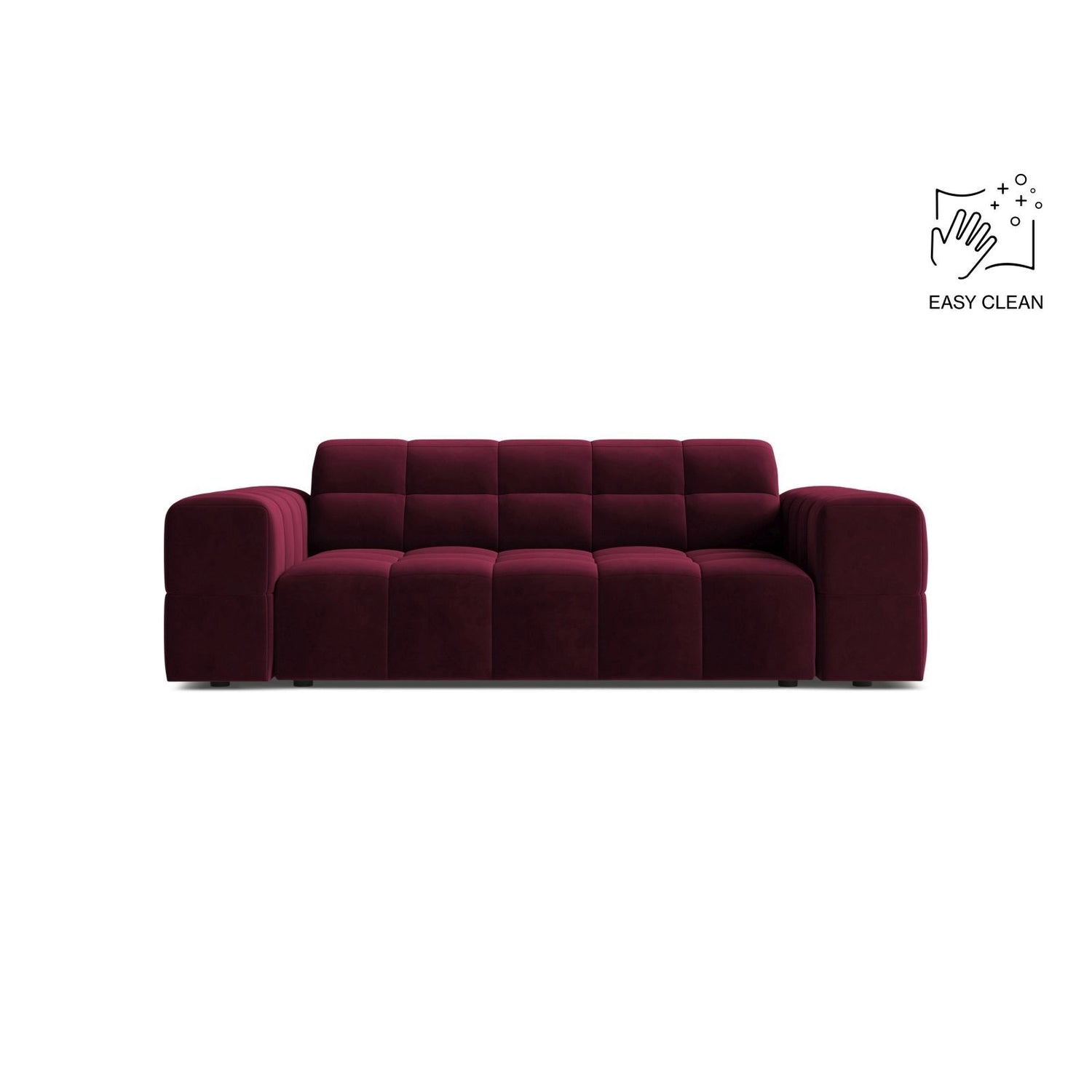 Jennifer 2-Sitzer Sofa aus Samt in Burgundy (Venus 2932), 178x102 cm von Micadoni – Bild 1