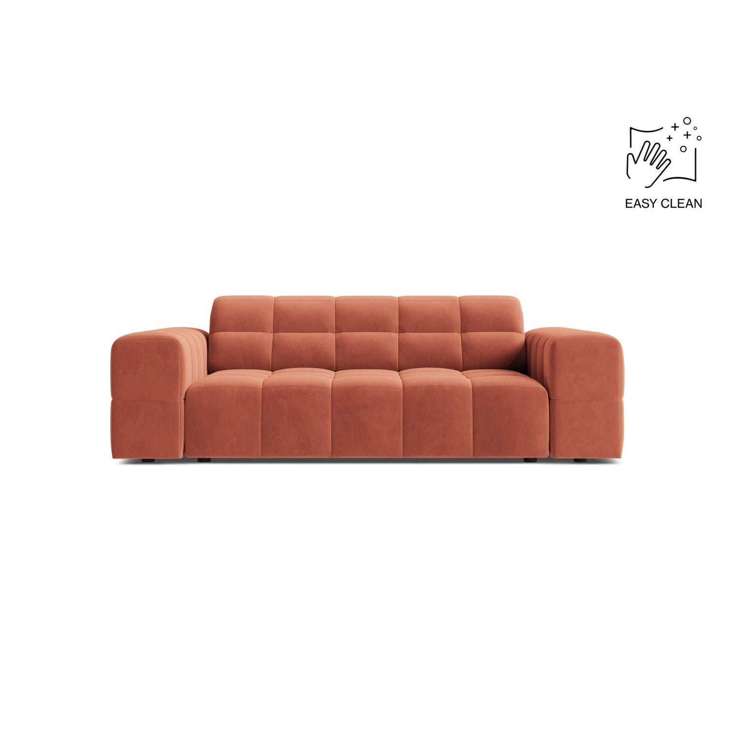 Jennifer 2-Sitzer Sofa aus Samt in Coral (Venus 2933), 178x102 cm von Micadoni – Bild 1