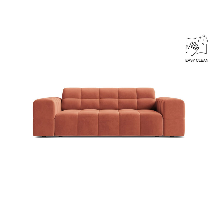 Jennifer 2-Sitzer Sofa aus Samt in Coral (Venus 2933), 178x102 cm von Micadoni – Bild 1
