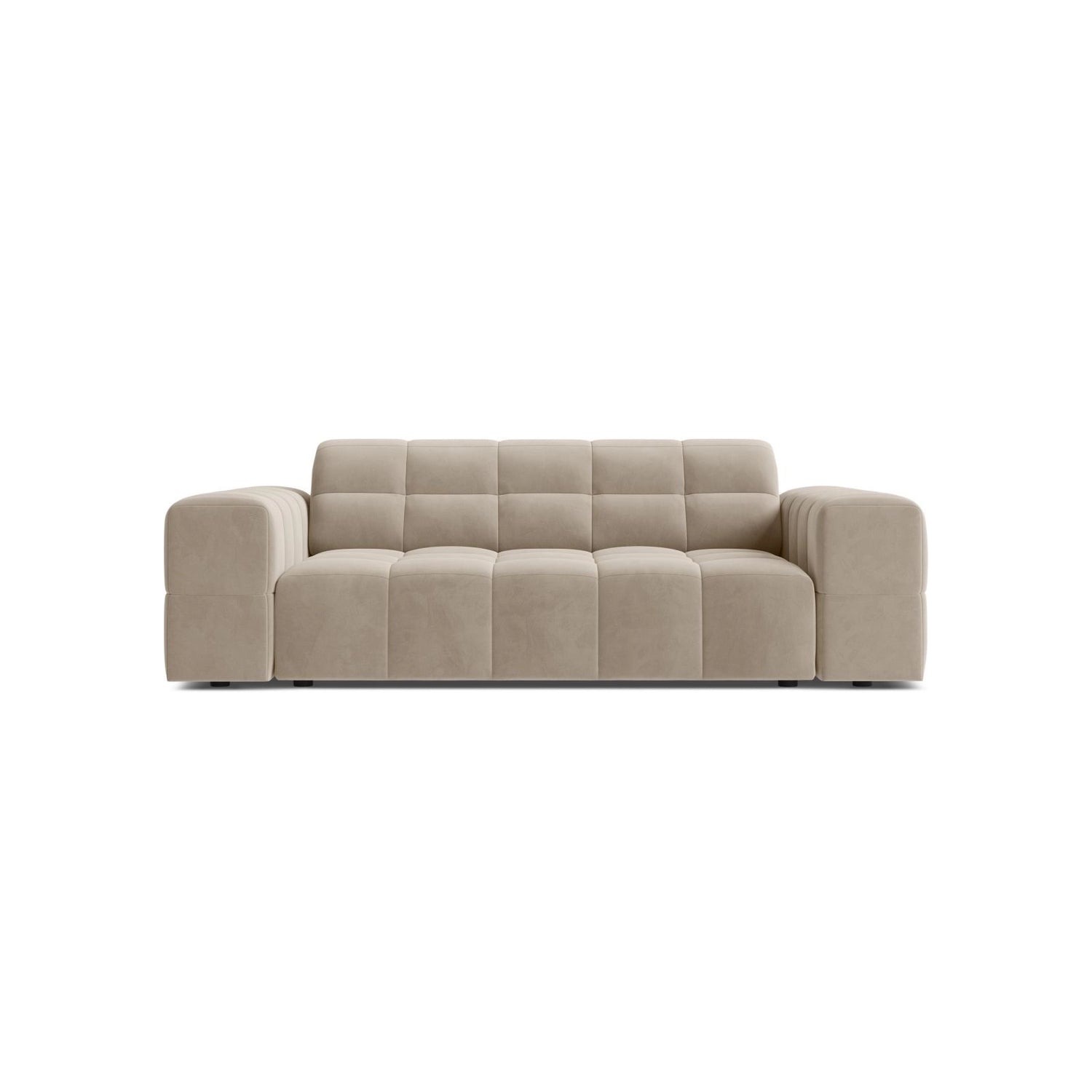 Jennifer 2-Sitzer Sofa aus Samt in Dunkelbeige (Bluvel 30), 178x102 cm von Micadoni – Bild 1
