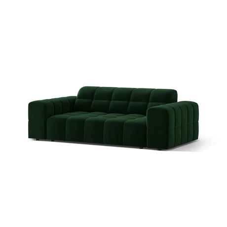 Jennifer 2-Sitzer Sofa aus Samt in Flaschengrün (Bluvel 78), 178x102 cm von Micadoni – Bild 3