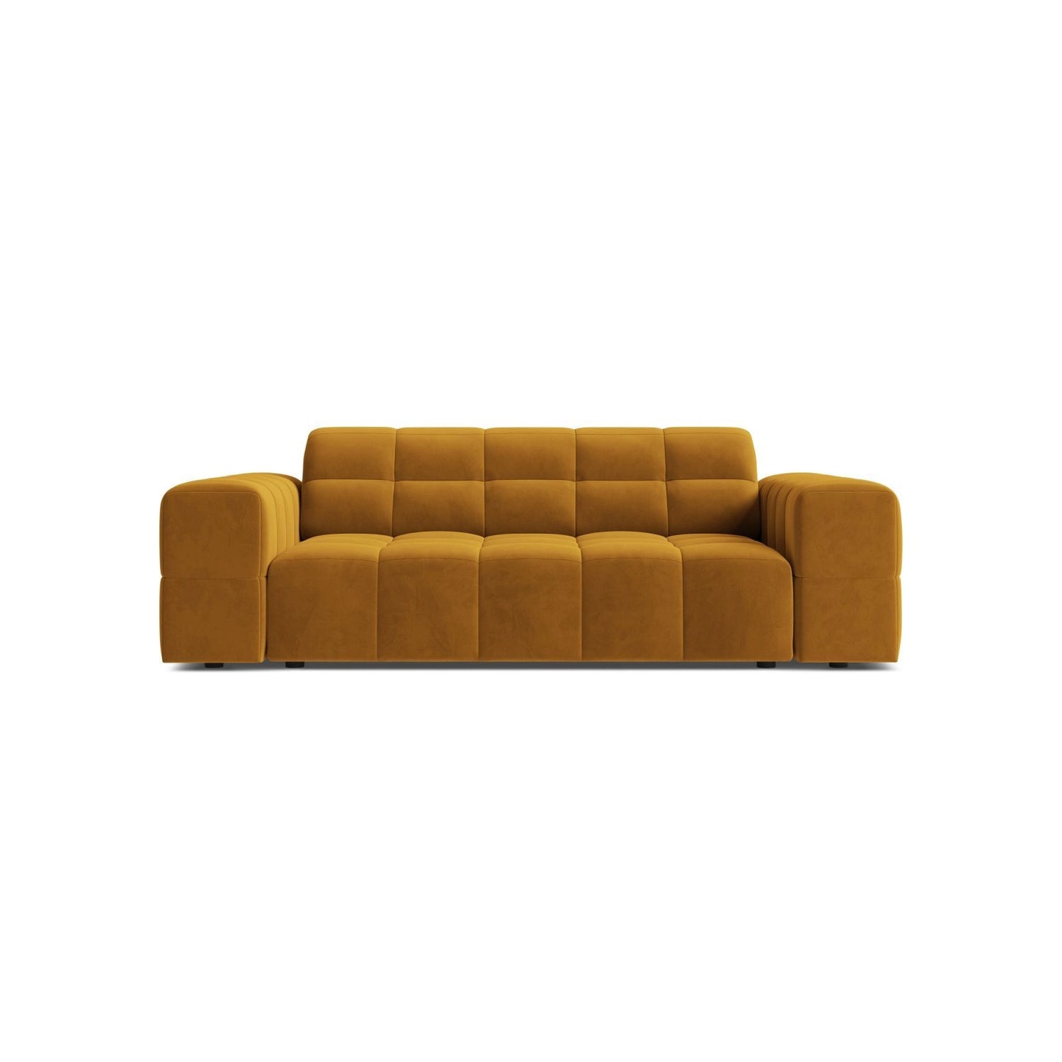 Jennifer 2-Sitzer Sofa aus Samt in Gelb (Bluvel 68), 178x102 cm von Micadoni – Bild 1