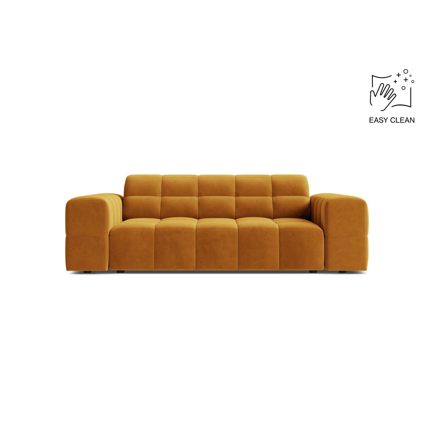 Jennifer 2-Sitzer Sofa aus Samt in Gelb (Venus 2917), 178x102 cm von Micadoni – Bild 1