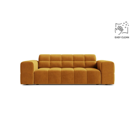 Jennifer 2-Sitzer Sofa aus Samt in Gelb (Venus 2917), 178x102 cm von Micadoni – Bild 1