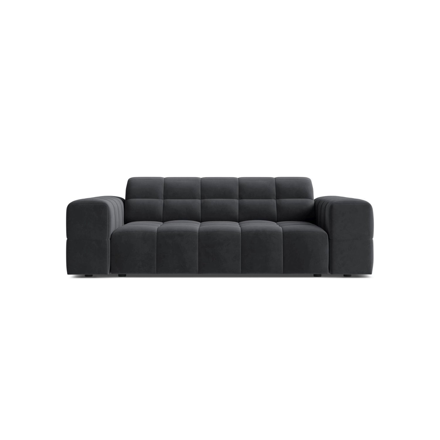 Jennifer 2-Sitzer Sofa aus Samt in Grau (Bluvel 14), 178x102 cm von Micadoni – Bild 1