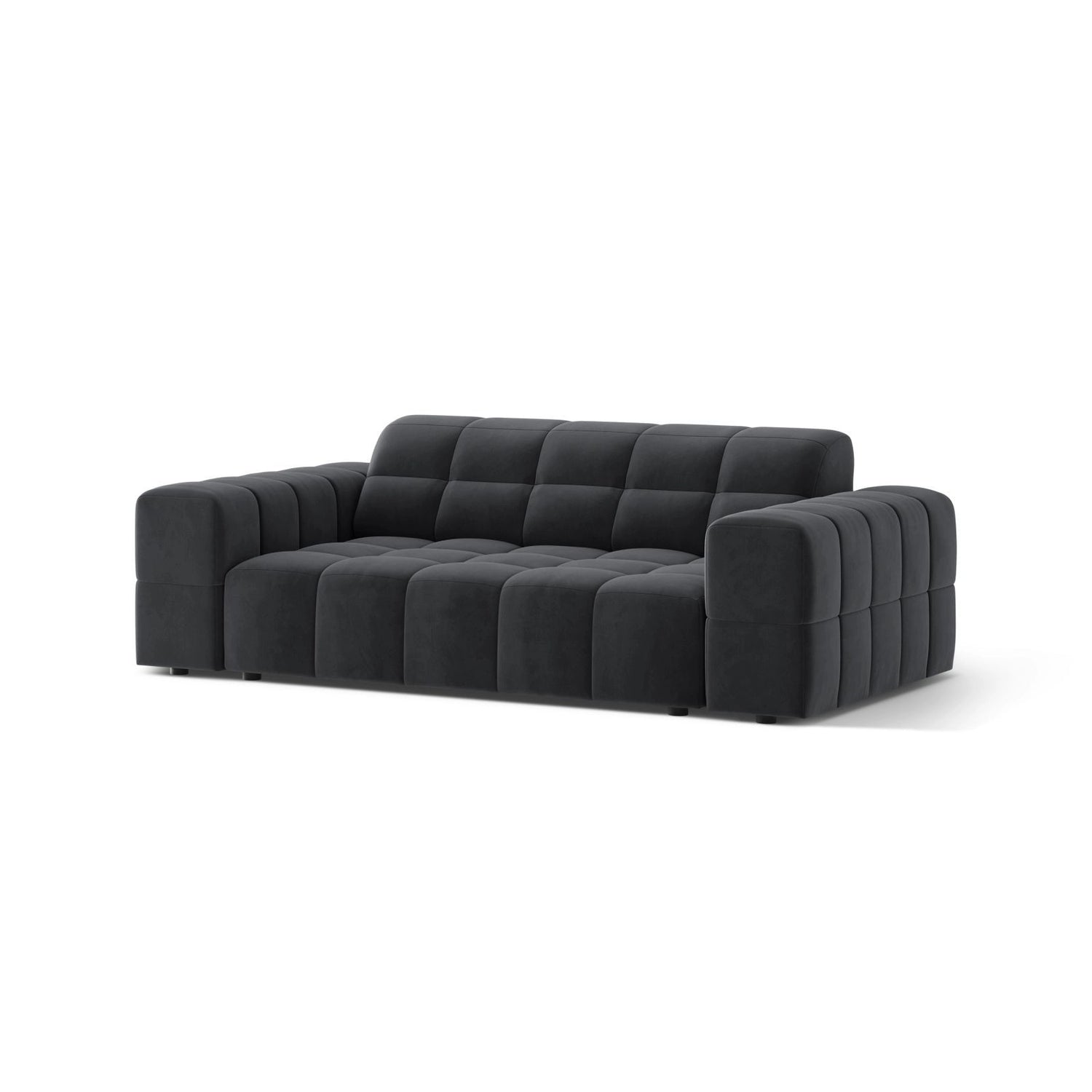 Jennifer 2-Sitzer Sofa aus Samt in Grau (Bluvel 14), 178x102 cm von Micadoni – Bild 3
