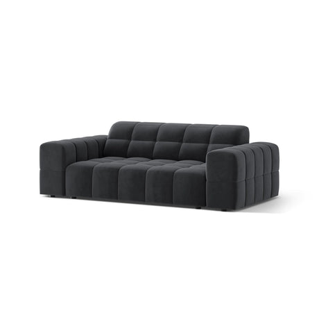 Jennifer 2-Sitzer Sofa aus Samt in Grau (Bluvel 14), 178x102 cm von Micadoni – Bild 3
