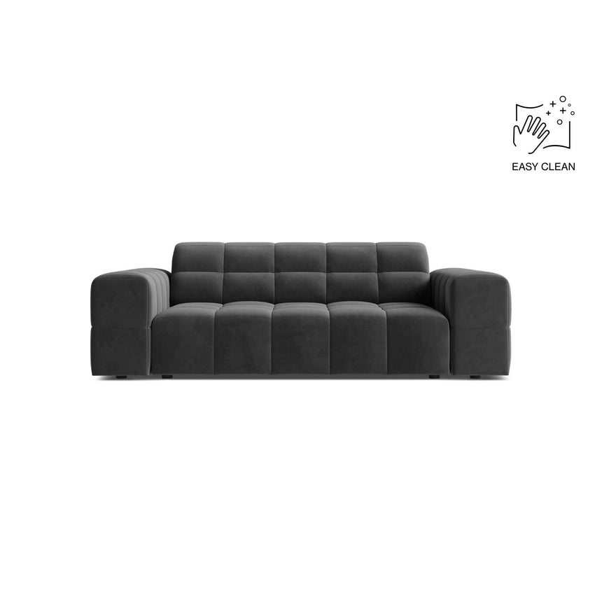 Jennifer 2-Sitzer Sofa aus Samt in Grau (Venus 2930), 178x102 cm von Micadoni – Bild 1