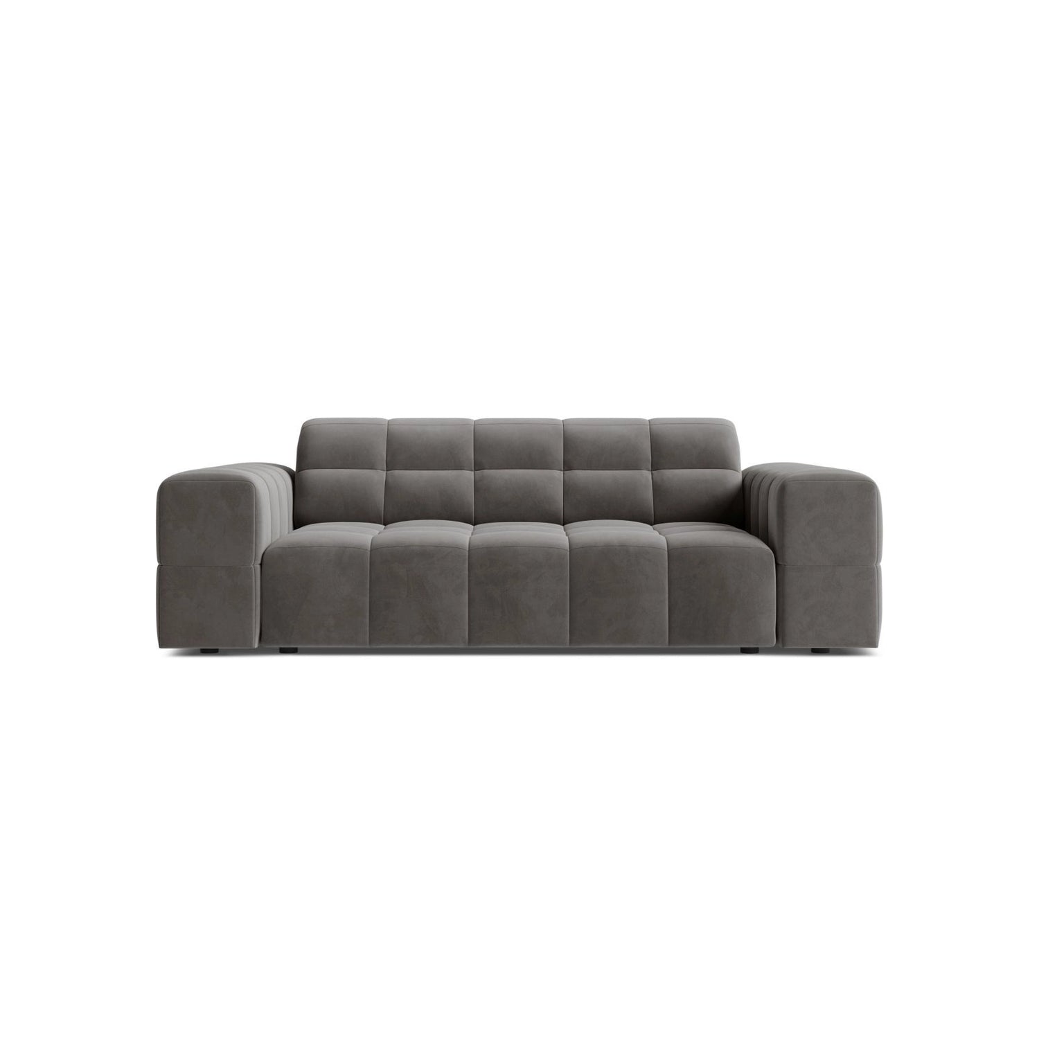 Jennifer 2-Sitzer Sofa aus Samt in Hellgrau (Bluvel 13), 178x102 cm von Micadoni – Bild 1