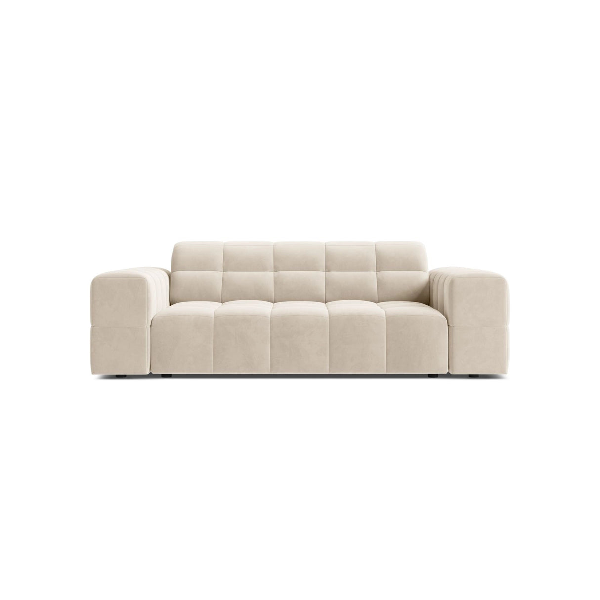 Jennifer 2-Sitzer Sofa aus Samt in Leichtes Beige (Bluvel 22), 178x102 cm von Micadoni – Bild 1