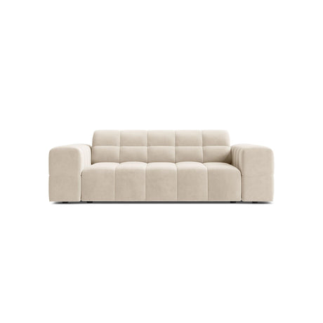 Jennifer 2-Sitzer Sofa aus Samt in Leichtes Beige (Bluvel 22), 178x102 cm von Micadoni – Bild 1