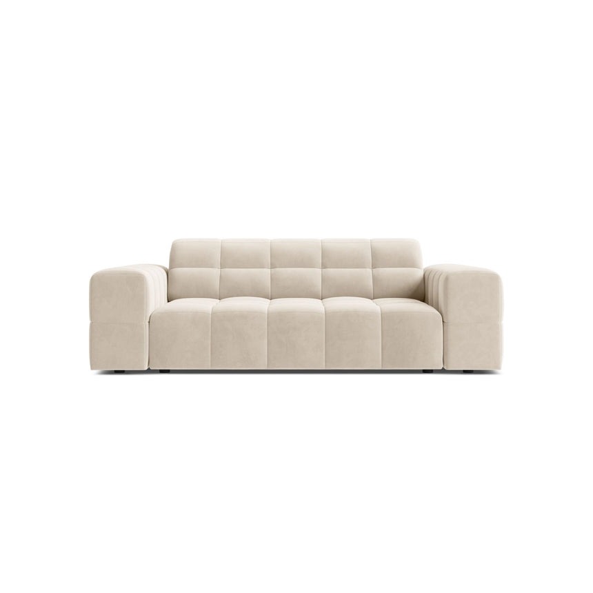 Jennifer 2-Sitzer Sofa aus Samt in Leichtes Beige (Bluvel 22), 178x102 cm von Micadoni – Bild 1