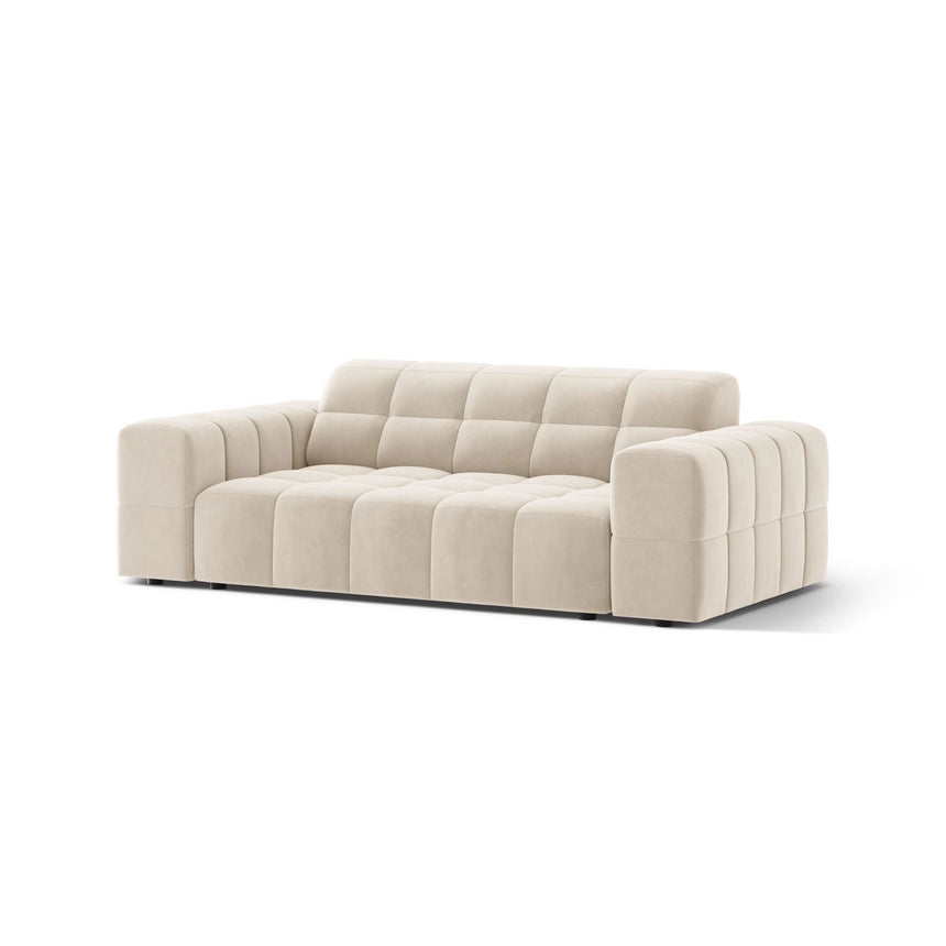 Jennifer 2-Sitzer Sofa aus Samt in Leichtes Beige (Bluvel 22), 178x102 cm von Micadoni – Bild 3