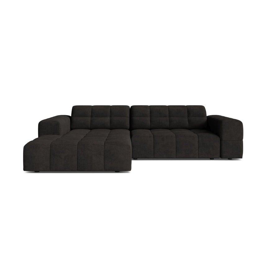 Jennifer 4-Sitzer Ecksofa, Linke Seite, aus Chenille in Anthrazit (Eden 21 Black), 234x167 cm von Micadoni – Bild 1