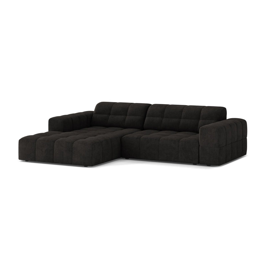 Jennifer 4-Sitzer Ecksofa, Linke Seite, aus Chenille in Anthrazit (Eden 21 Black), 234x167 cm von Micadoni – Bild 3