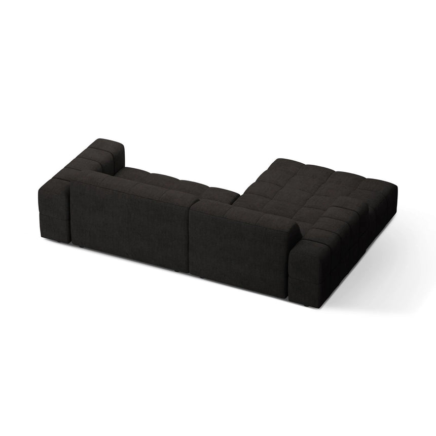 Jennifer 4-Sitzer Ecksofa, Linke Seite, aus Chenille in Anthrazit (Eden 21 Black), 234x167 cm von Micadoni – Bild 4