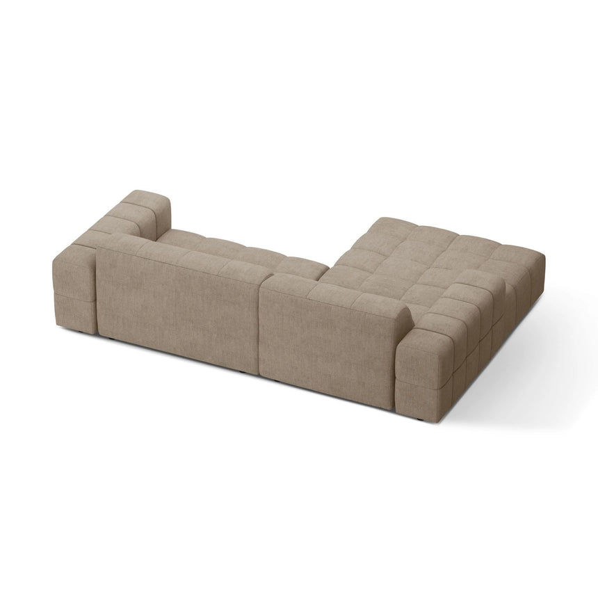 Jennifer 4-Sitzer Ecksofa, Linke Seite, aus Chenille in Dunkelbeige (Eden 4 Beige), 234x167 cm von Micadoni – Bild 4