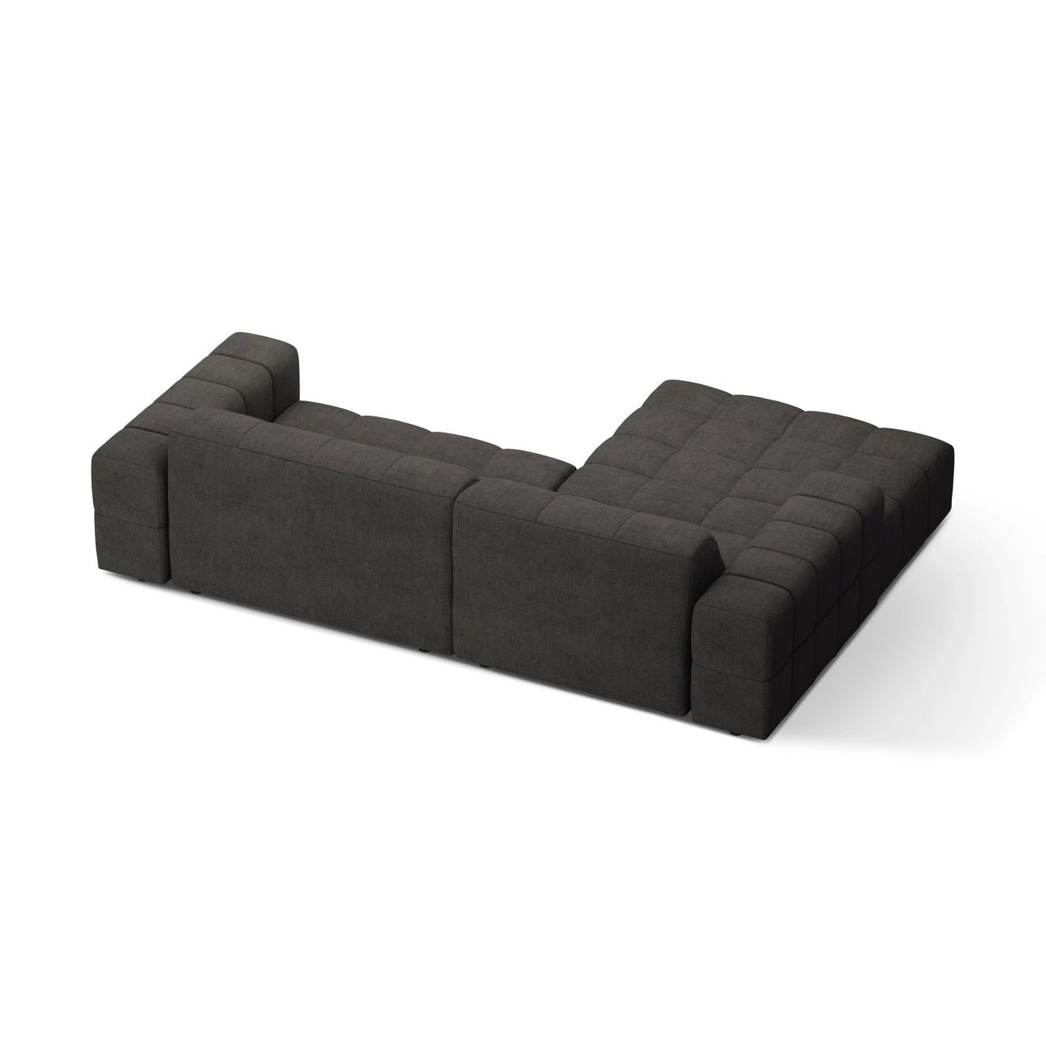Jennifer 4-Sitzer Ecksofa, Linke Seite, aus Chenille in Dunkelgrau (Eden 20 Graphite), 234x167 cm von Micadoni – Bild 4